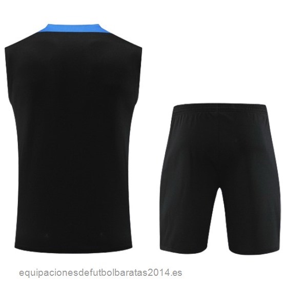 Nuevo Entrenamiento Sin Mangas Conjunto Completo Inter Milan 24/25 Negro Azul Baratas
